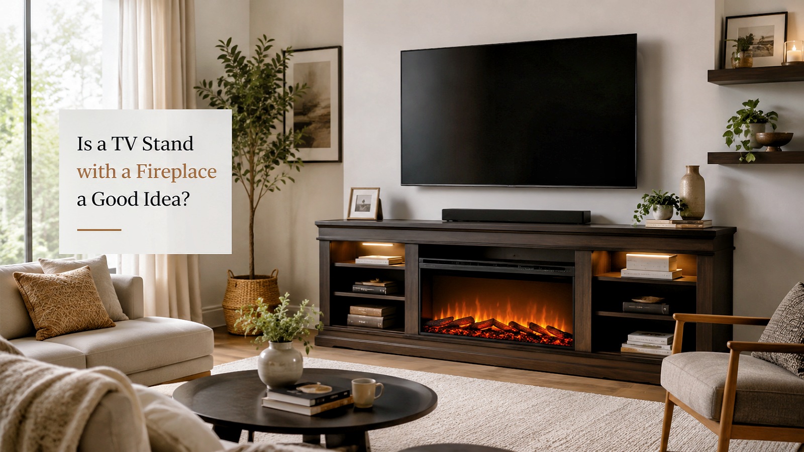 TV Stand with a Fireplace | homeyfad