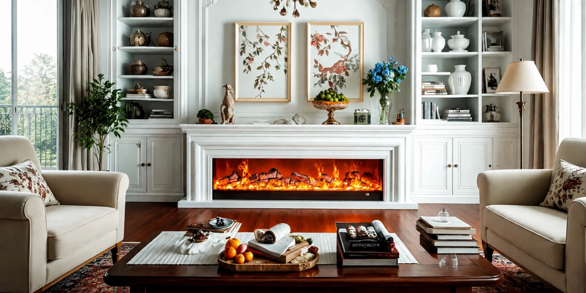 TV Stand with a Fireplace
