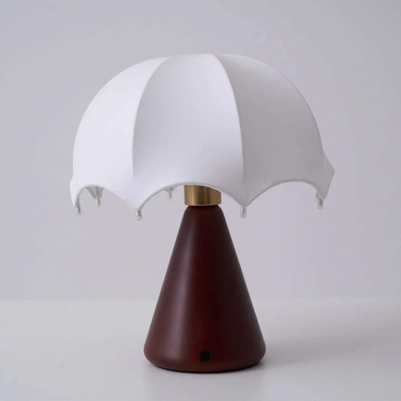 Elegant Umbrella Design Metal Wood Silk Table Lamp Image - 7 | homeyfad