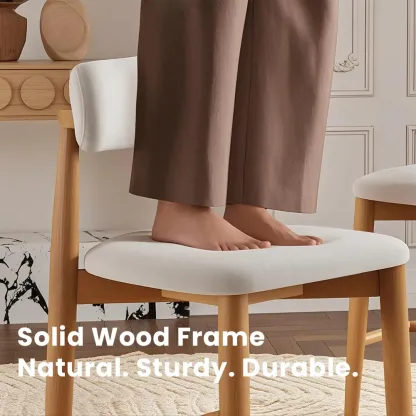 Modern Off-White Leather Curved Back Counter Bar Stools