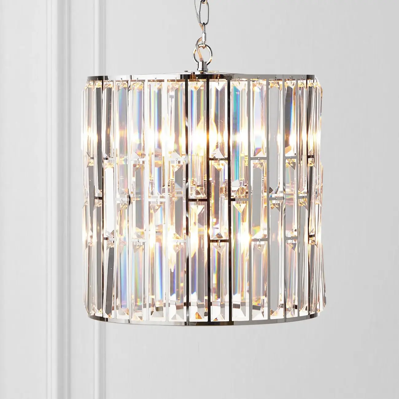 Modern Drum Crystal Glass Pendant Light Image - 1 | homeyfad