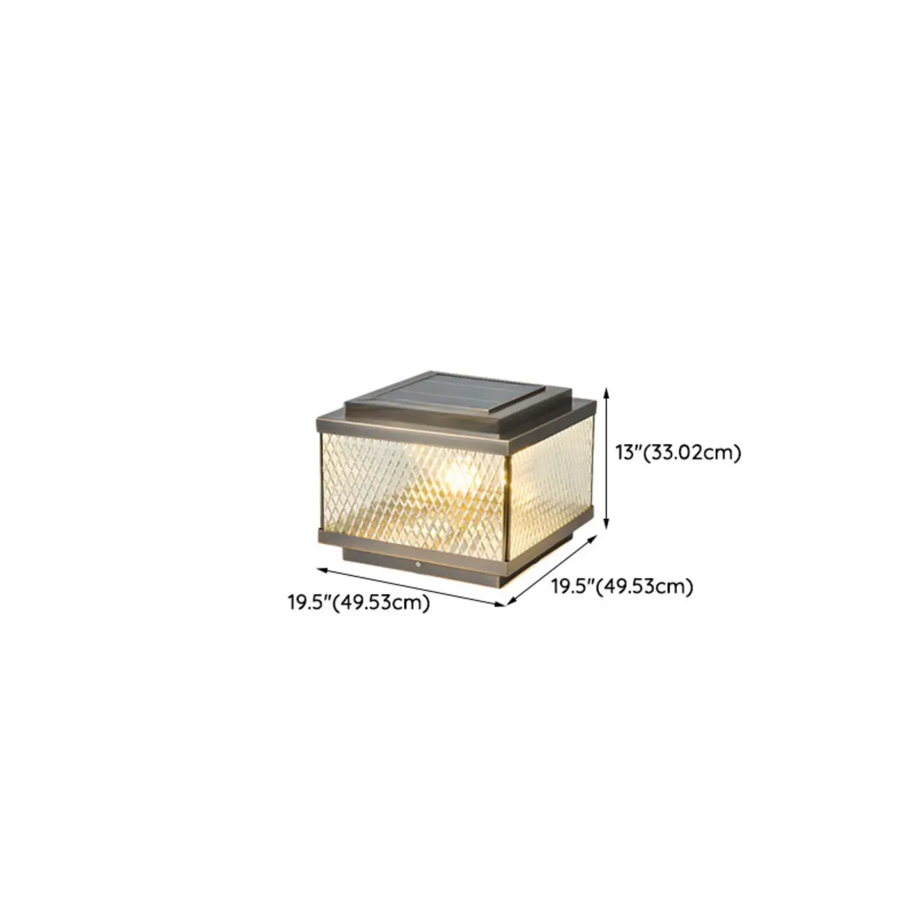 Modern Square Ribbing Glass Solar Post Cap Light Image - 15 | homeyfad