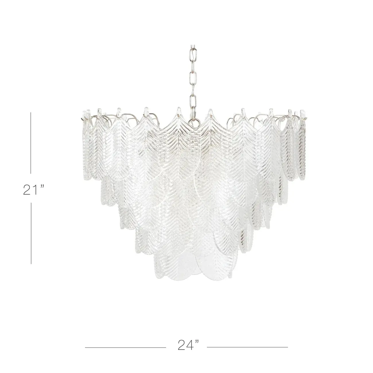 Elegant Leaf-Shaped Glass Crystal Chandelier #size | homeyfad
