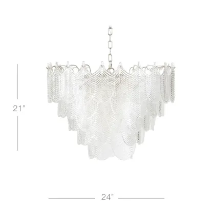 Elegant Leaf-Shaped Glass Crystal Chandelier #size