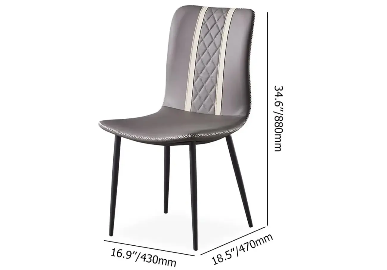 Modern Gray PU Leather Armless Dining Chairs Set of 2  #size | homeyfad