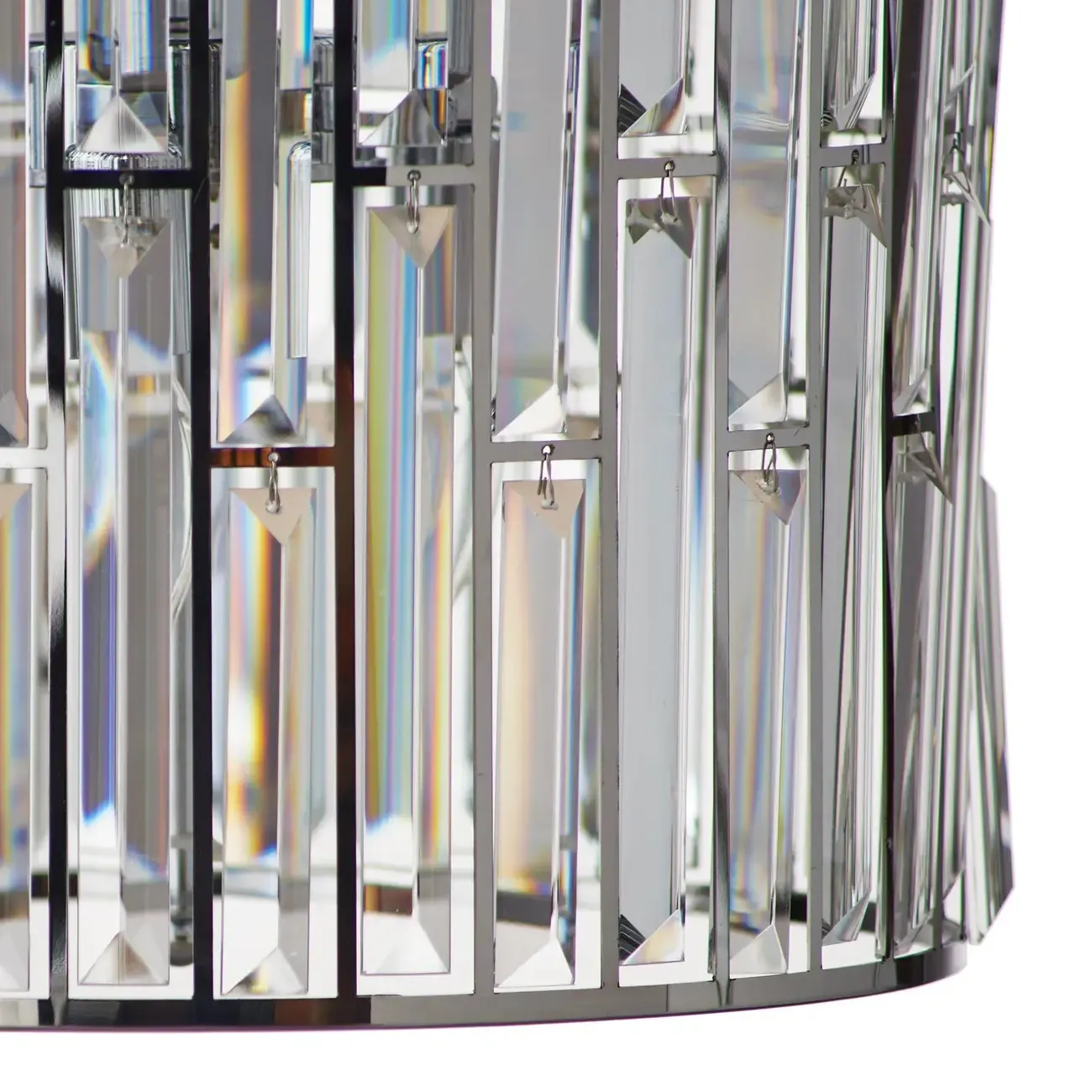 Modern Drum Crystal Glass Pendant Light Image - 4