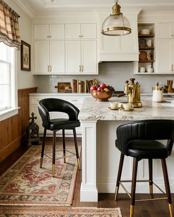 Swivel Modern Cut-out Back Upholstered Counter Stools