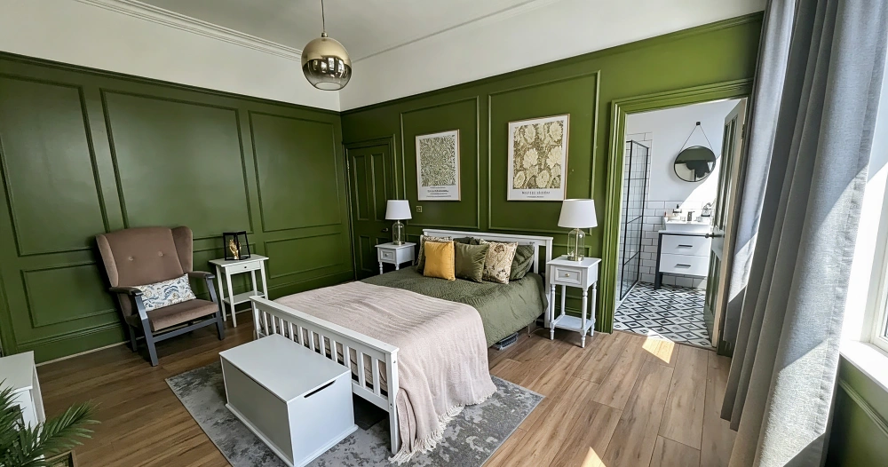 master bedroom with bathroom
