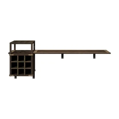 Industrial Wall Mounted Bar Counter with Wine Rack Image - 7