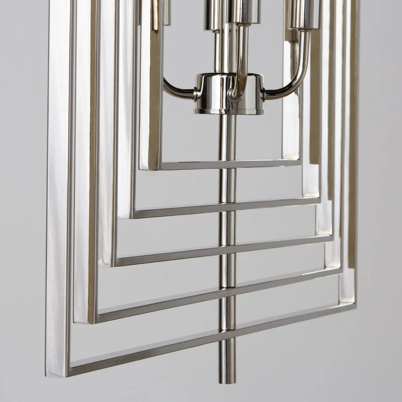 Modern Silver Rectangular Metal Cage Chandelier Image - 7 | homeyfad