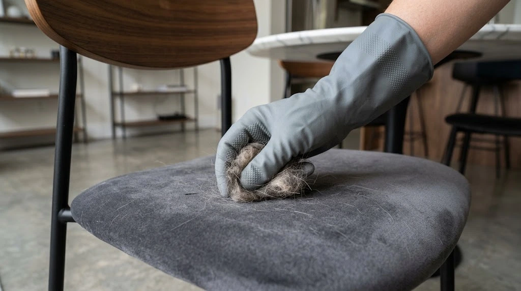The Rubber Glove Hack for Pet Hair