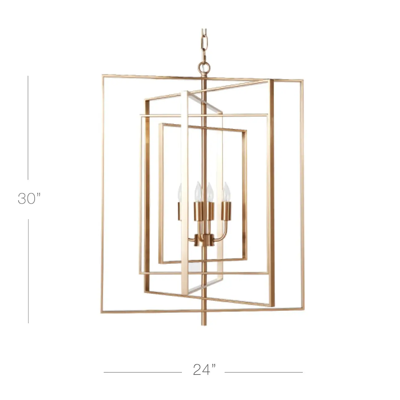 Modern Gold Rectangular Metal Cage Chandelier #size | homeyfad