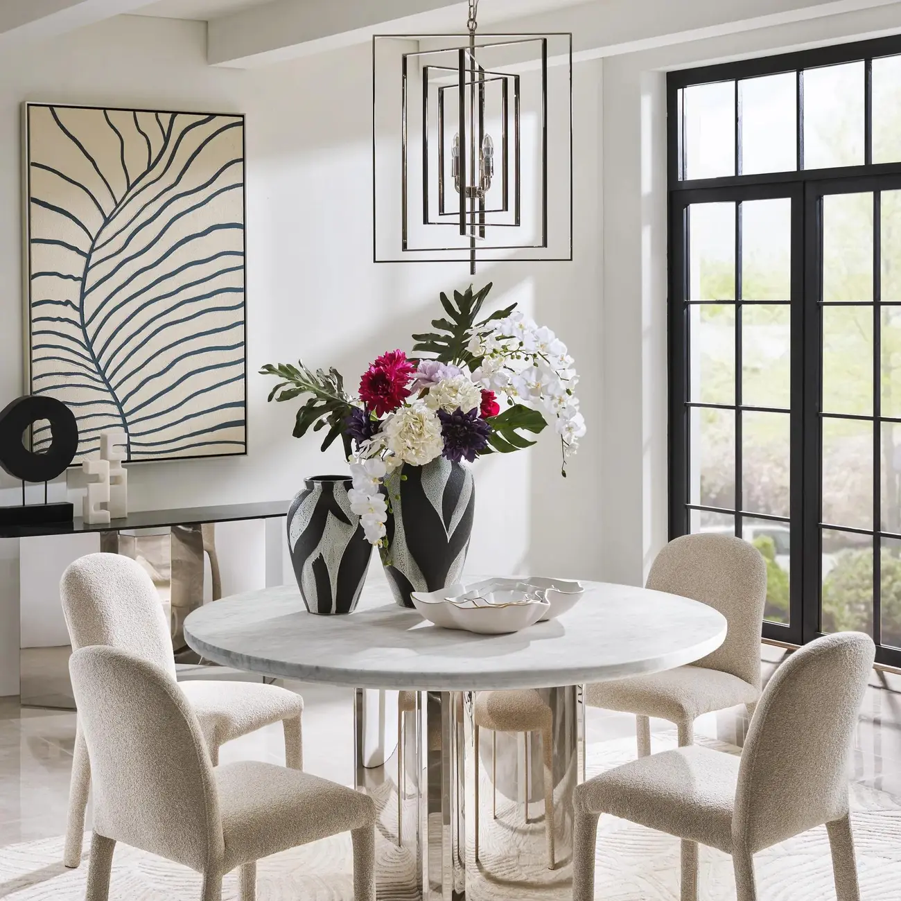 Modern Silver Rectangular Metal Cage Chandelier Image - 2 | homeyfad