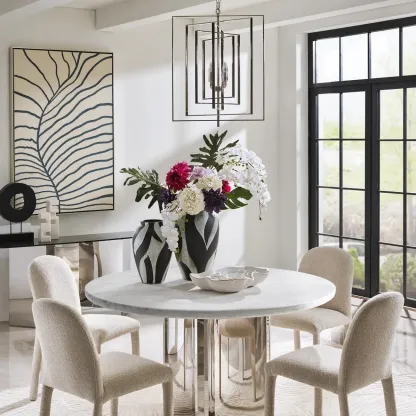 Modern Silver Rectangular Metal Cage Chandelier Image - 2