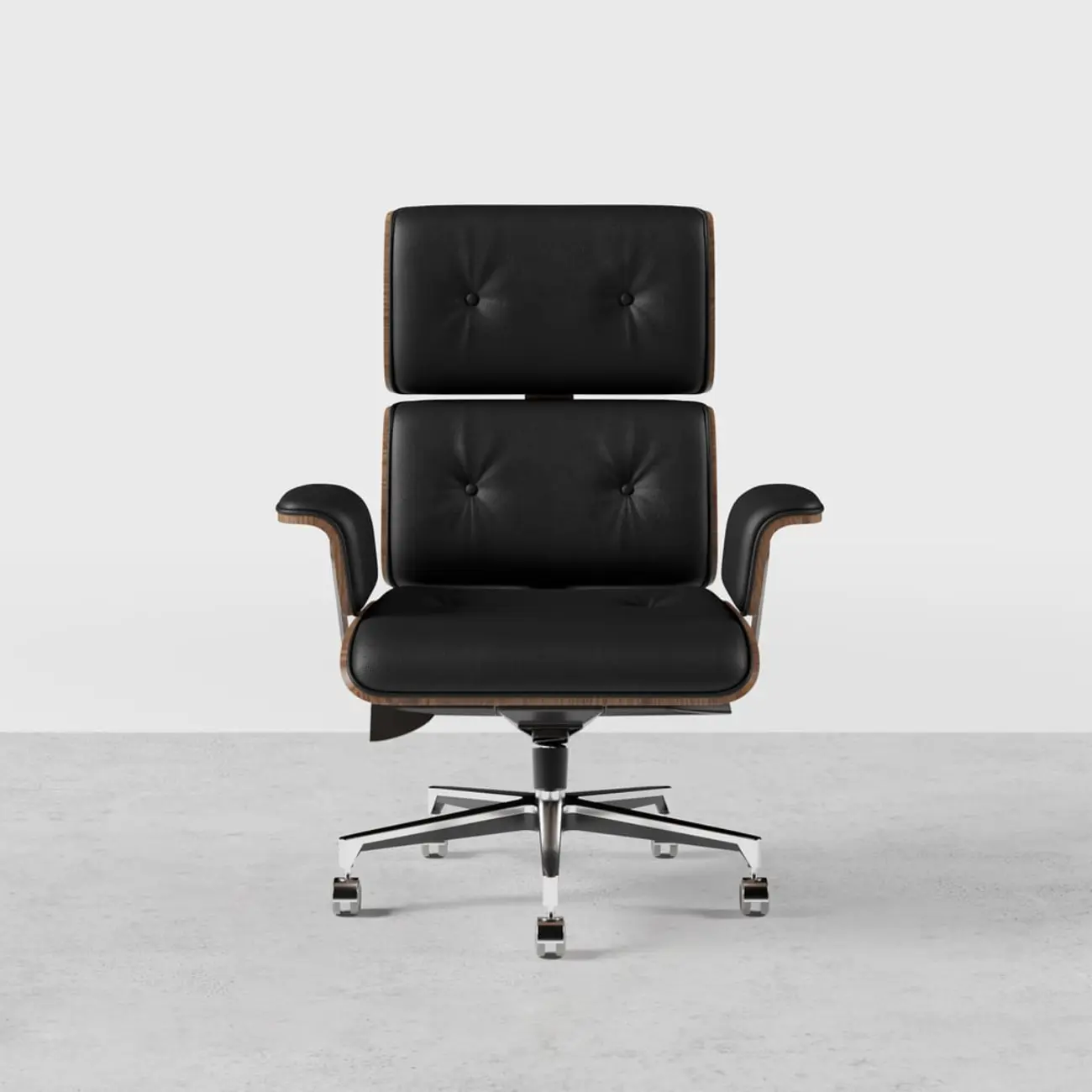 Black Wooden Adjustable Height Swivel Upholstered Desk Chair Home Office Image - 18 | homeyfad