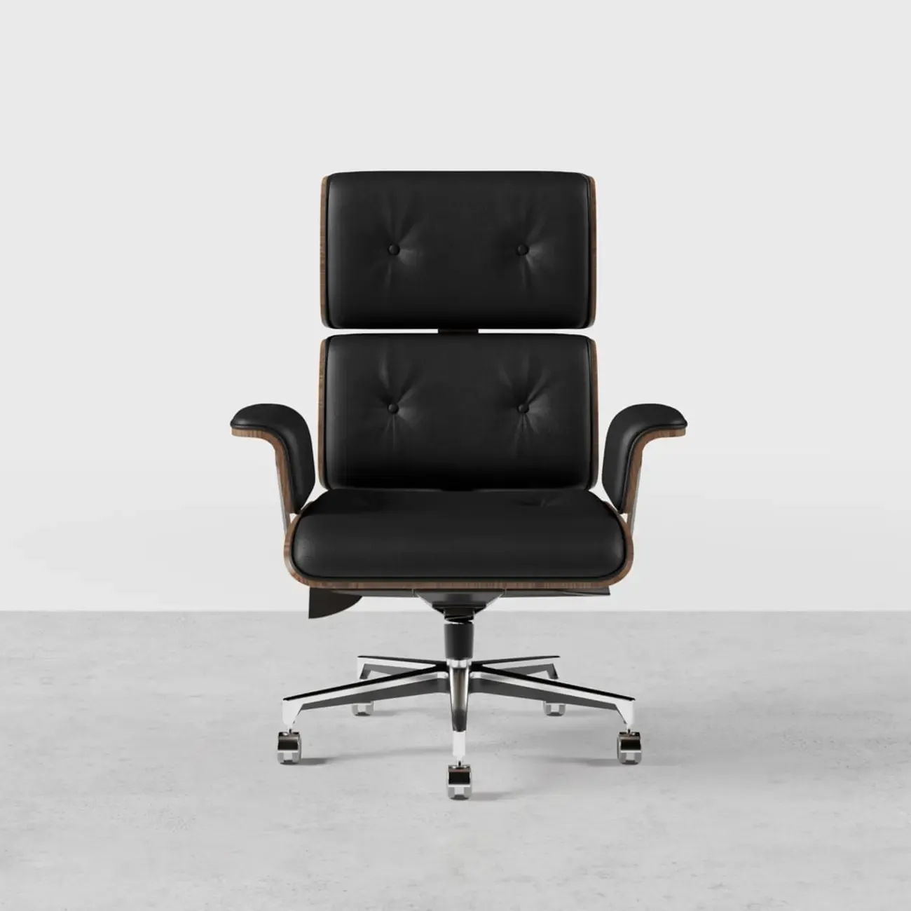 Black Wooden Adjustable Height Swivel Upholstered Desk Chair Home Office Image - 18