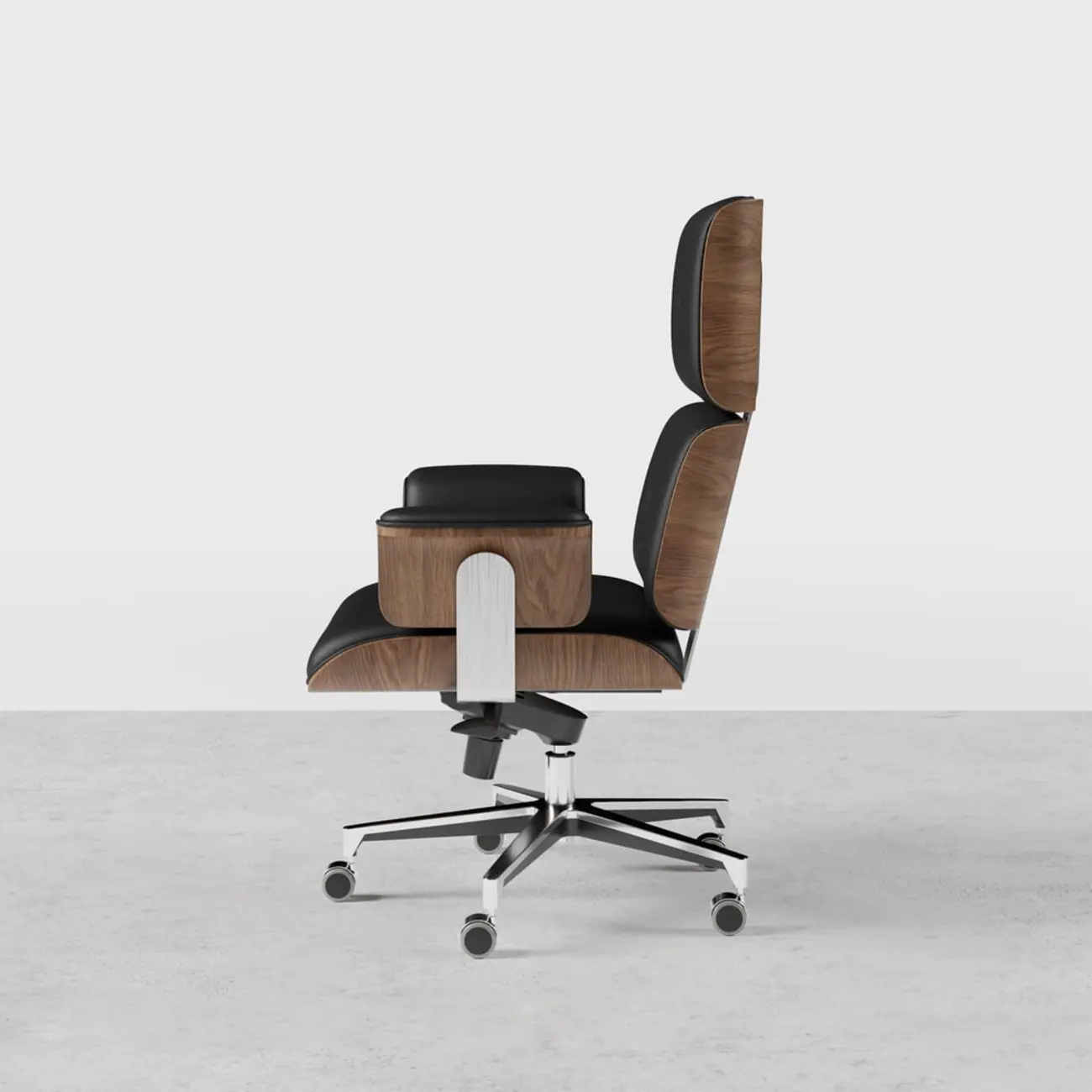 Black Wooden Adjustable Height Swivel Upholstered Desk Chair Home Office Image - 20 | homeyfad