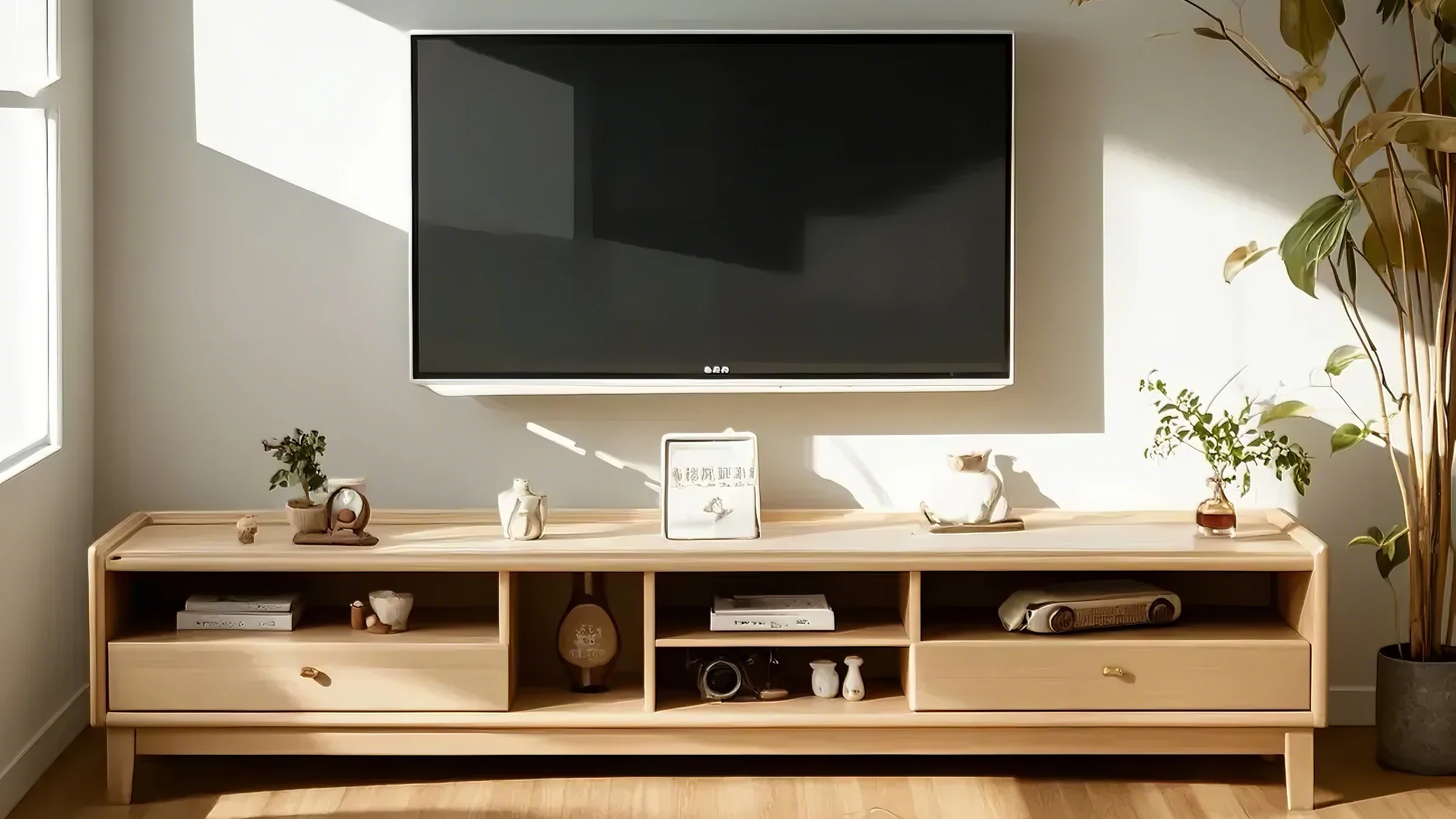 Natural Wood TV Stand