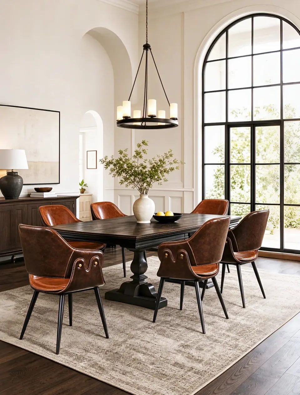 dining table decor with lighting