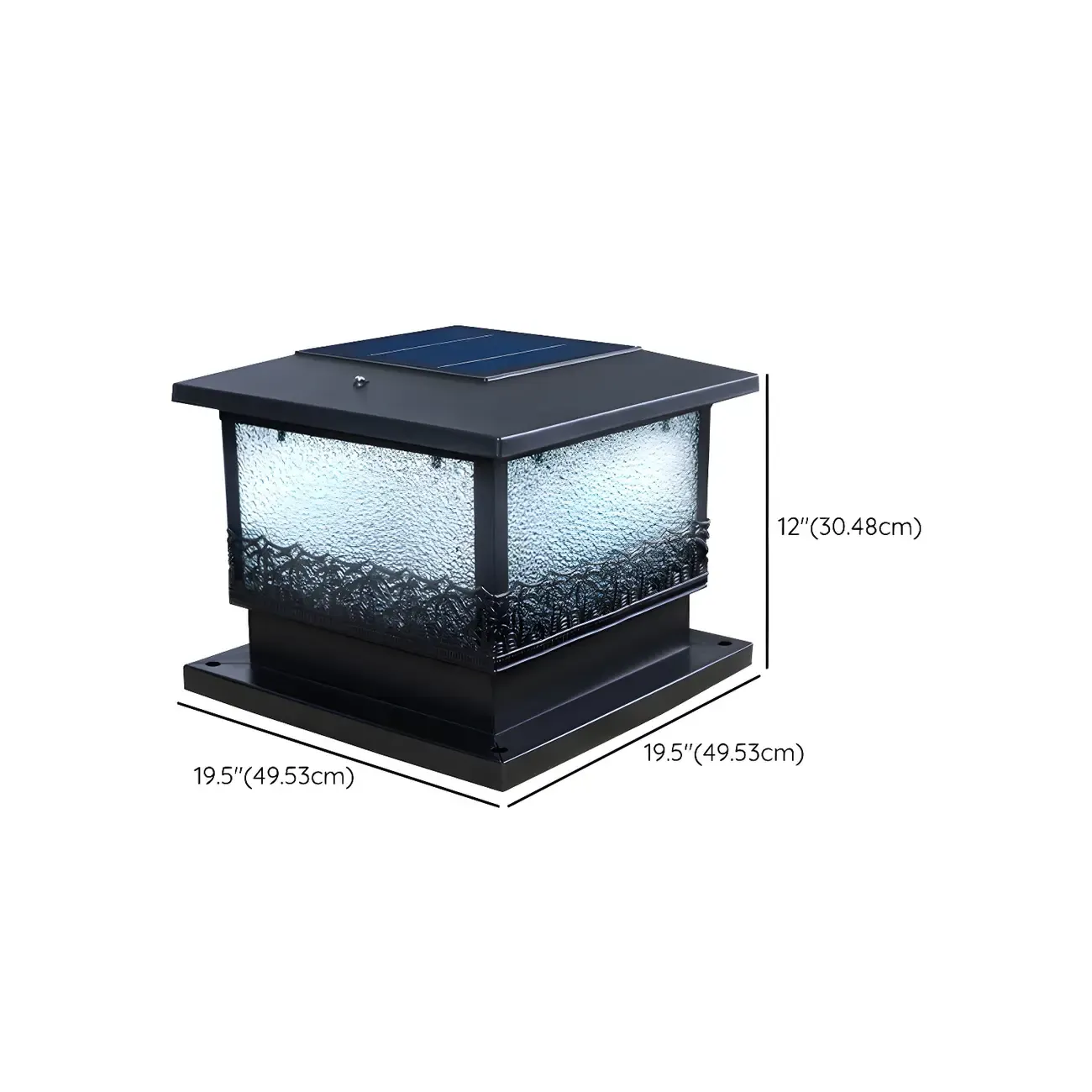 Solar Black Metal Decorative Post Cap Light Image - 16