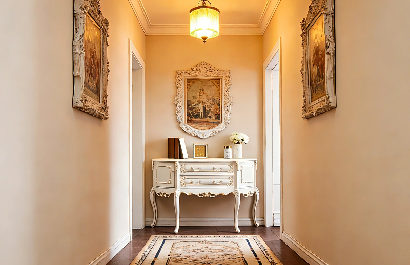 French White Console Table with Drawers | Homeyfad