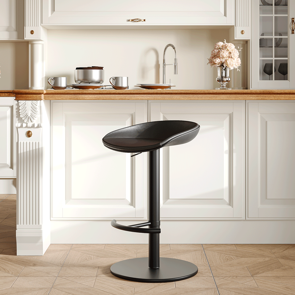 Industrial Modern Pedestal Leather Bar Stools | homeyfad