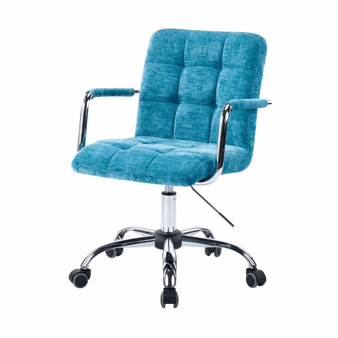 Adjustable Blue Fabric Upholstered Swivel Office Chair | homeyfad