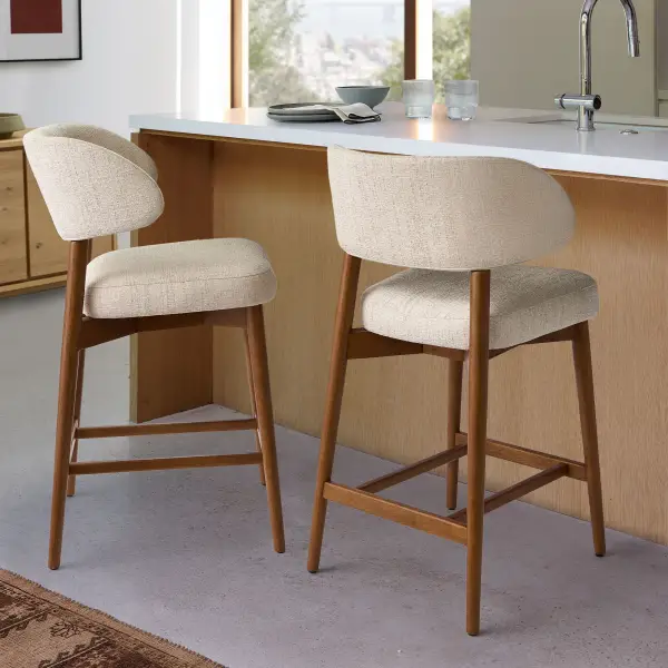 West Elm Linen Bar Stools