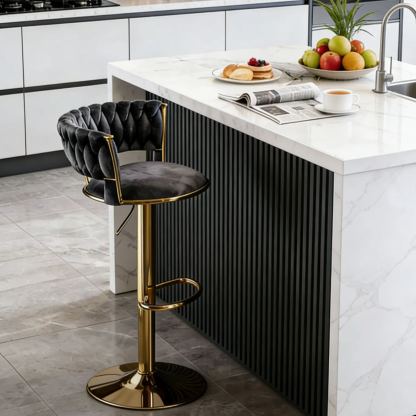 Modern Velvet Swivel Adjustable Bar Stools