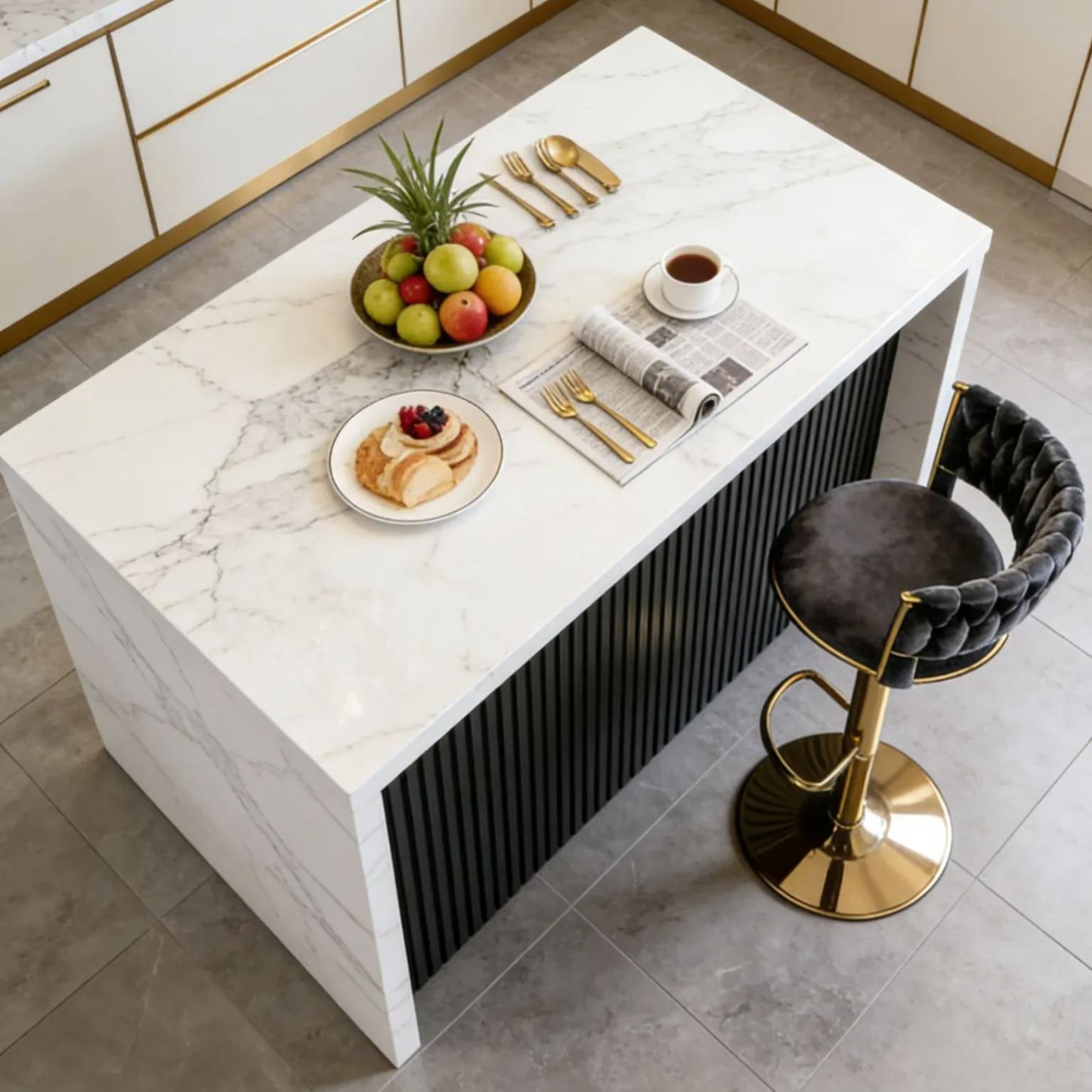 Modern Velvet Swivel Adjustable Bar Stools