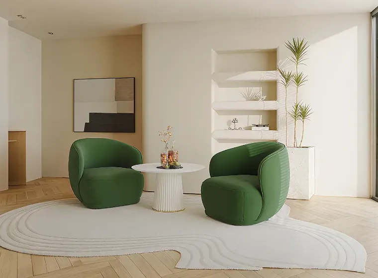 A Green Accent Chair in Living Room