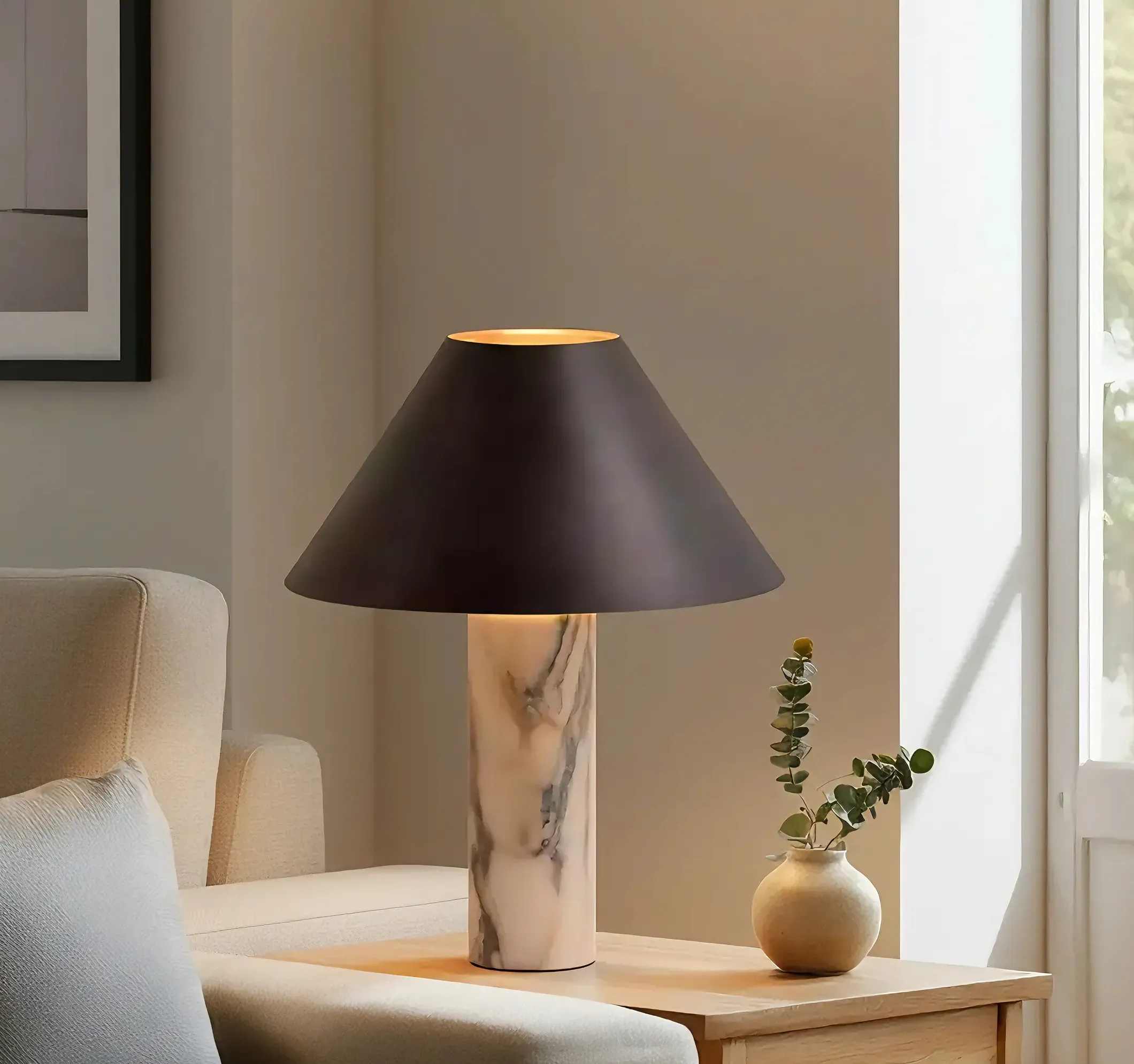 marble table lamp