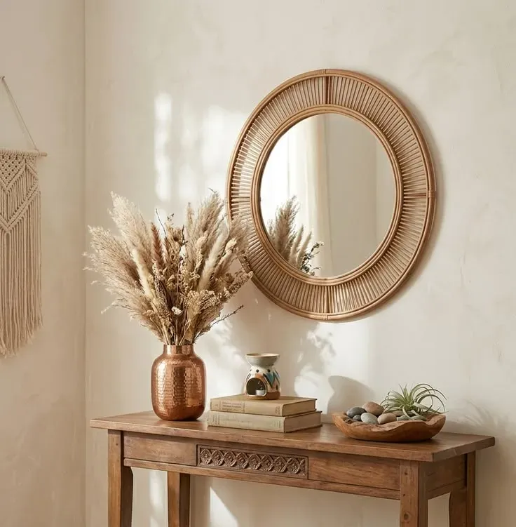 Arched Rattan Mirrors