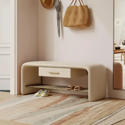 Leather Entryway Bench