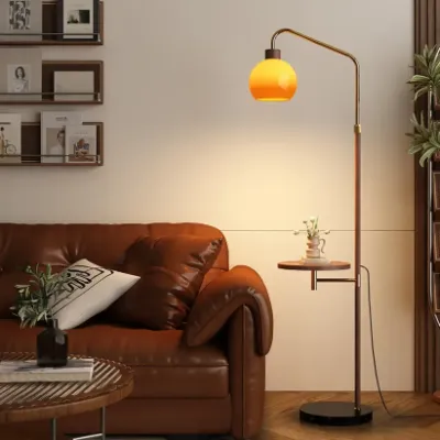 Glass Dome Arc Floor Lamp for Task Lighting
