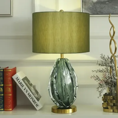Modern Green Glass Table Lamp