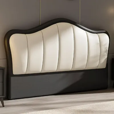 Curved Leather Upholstered Full Headboard