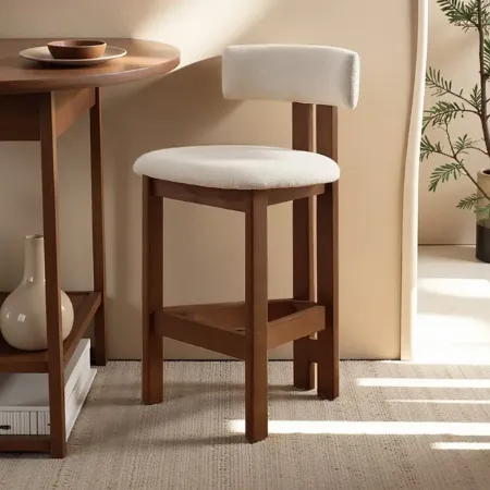  Fabric Brown Wood Armless Bar Stools | homeyfad