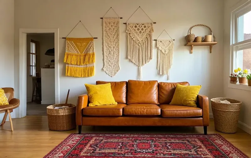 Brown + Mustard Yellow  Unique Bohemian Vitality Vibe