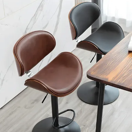 Leather Swivel Bar Stools with Footrest | homeyfad