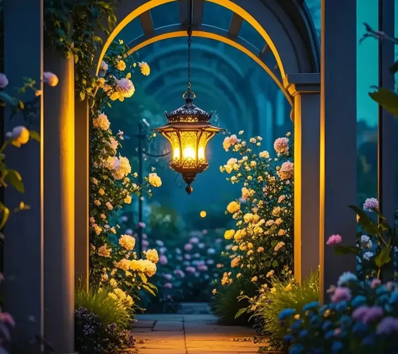 the pendant light above the ground