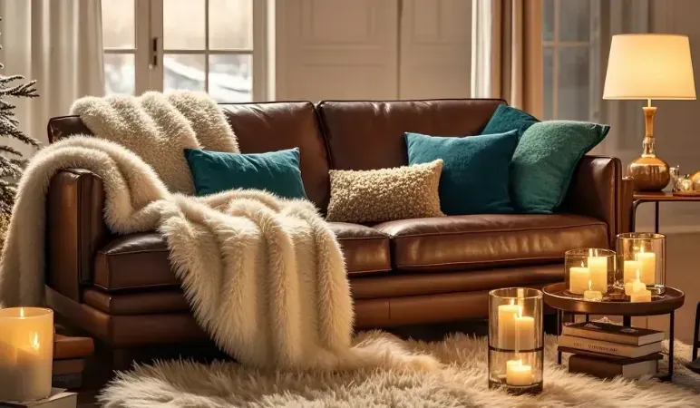 warm dark brown sofa