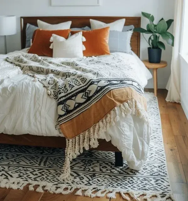 Covered Bed Frame Rug 