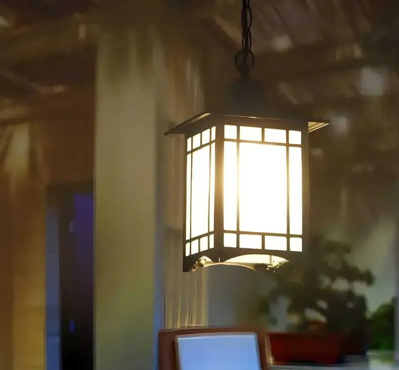 modern black metal lantern outdoor pendant light