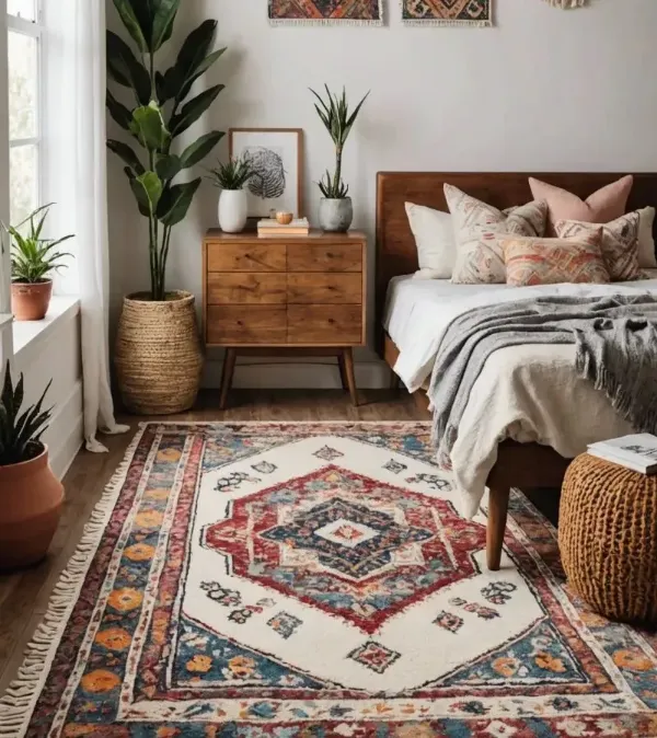 rug for king bed beside