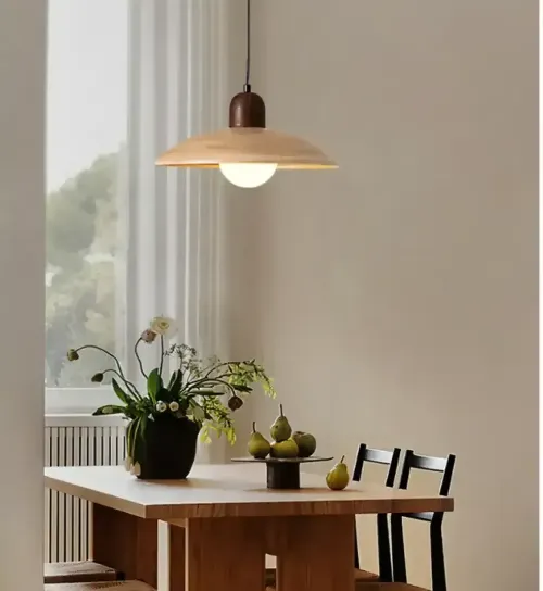 Wood and Glass Pendant Light for Kitchen Island