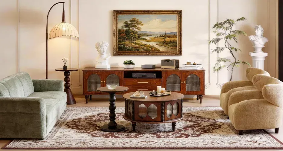 living room seating--sofa & accent chair