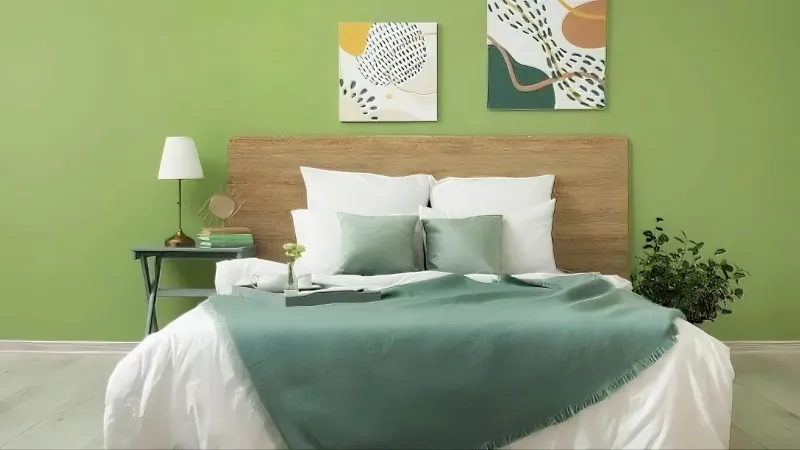 The Vintage Boho Revival with Green Bedroom