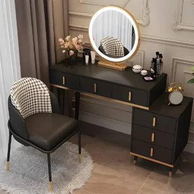 Black Makeup Vanity with Mirror