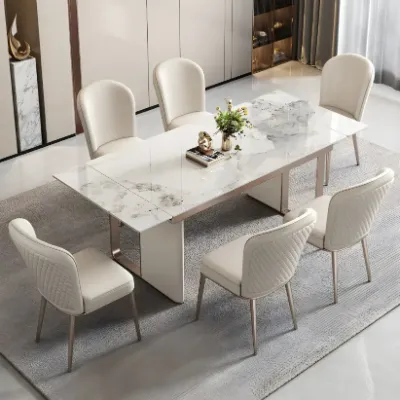 Rectangle Stone Extendable Dining Table